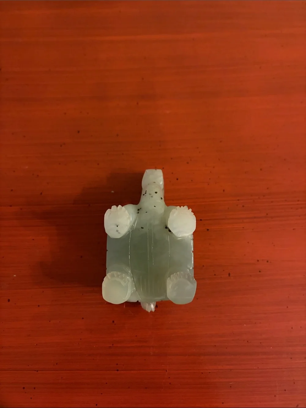 Vintage Hand-carved translucent green nephrite jade turtle figurine